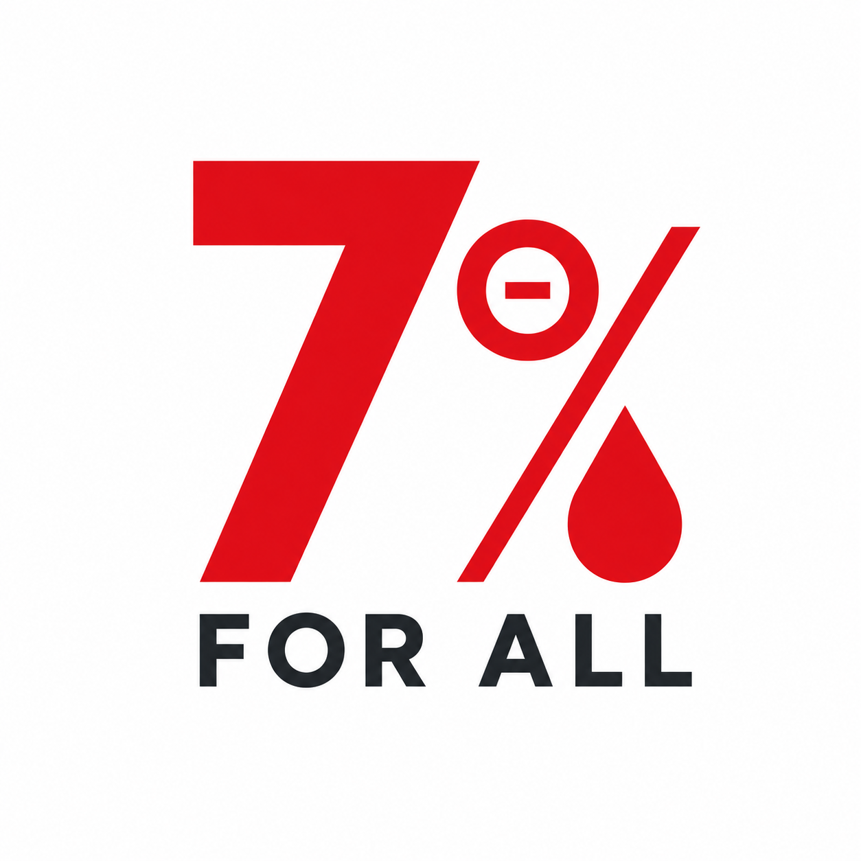 7% For All — the 7% mark with a blood drop
